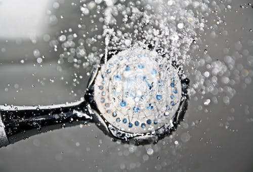 Water coming out of a shower